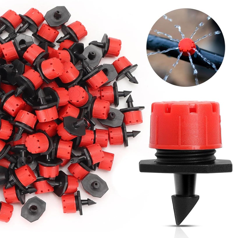 AUGHOA 120 PCS Irrigation Drippers Sprinklers,1/4 Inch Drip Emitters, 360 Degree Adjustable Flow Dripper, 8-Hole Irrigation Nozzles for Flower Plant Watering System - Image 4